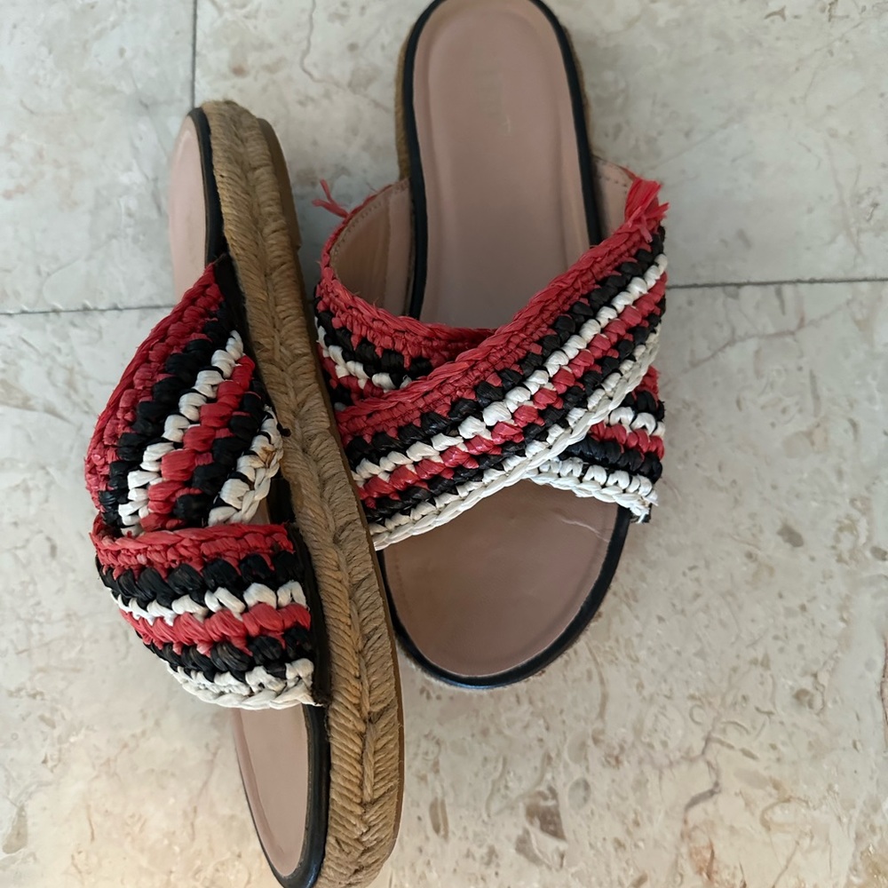 Red Valentino Raffia Slides - Picture 5 of 5